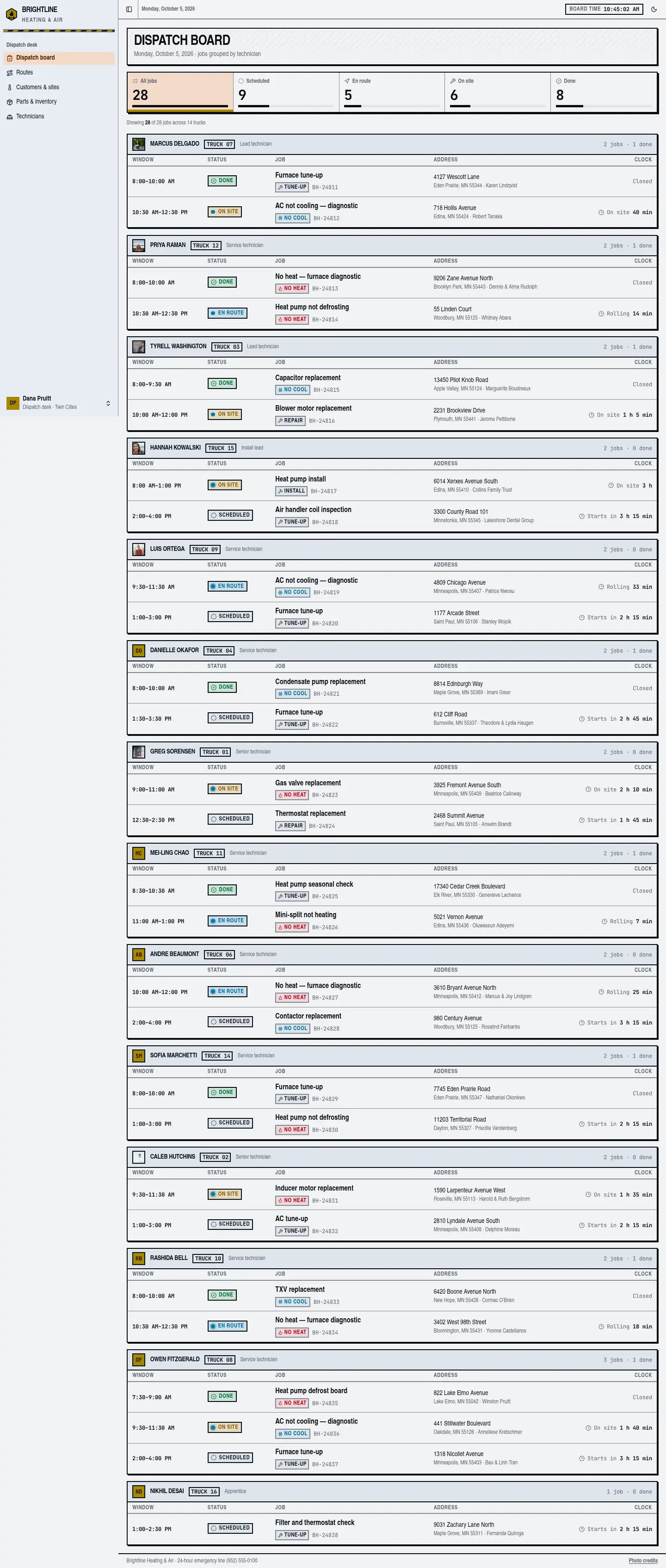 Brightline Heating & Air: board