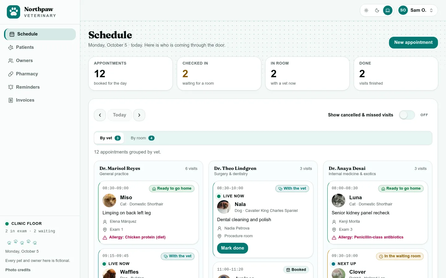 Northpaw Veterinary: schedule