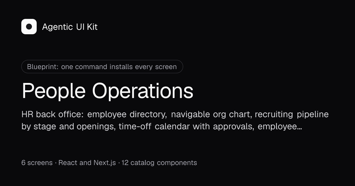 People Operations — blueprint · Agentic UI Kit